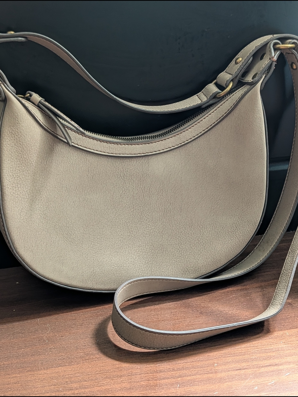 a.n.a Crescent Shoulder Bag - Taupe New